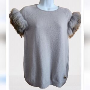 Roberto Cavalli Class Fur Short Sleeve Sweater